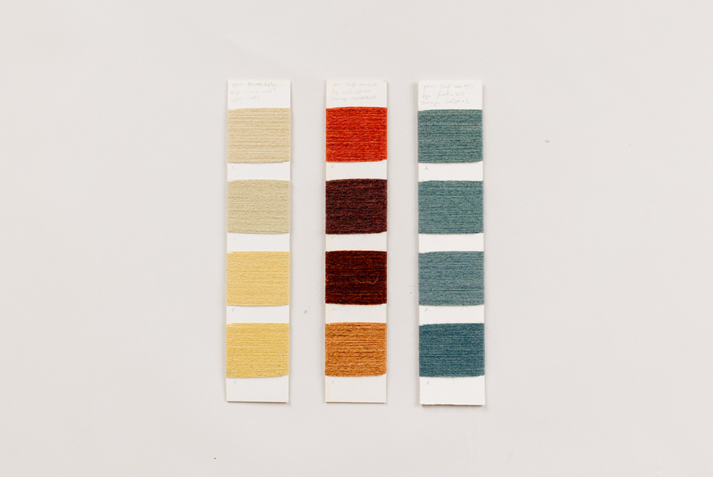 samples of wool dyed with plants